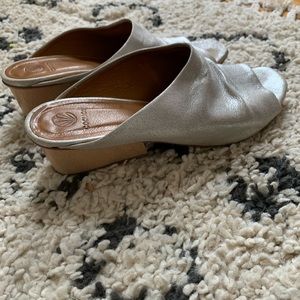 Coclico silver slip ons. Buttery leather that goes with everything!